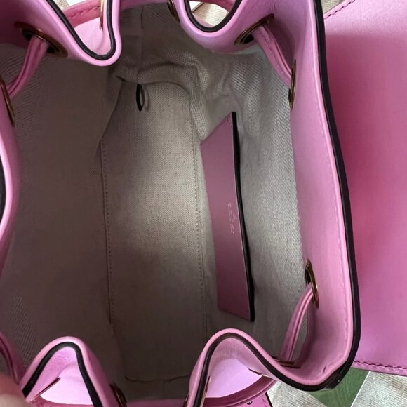 Gucci Small Pink Bamboo Leather Backpack - Picture 5 of 12